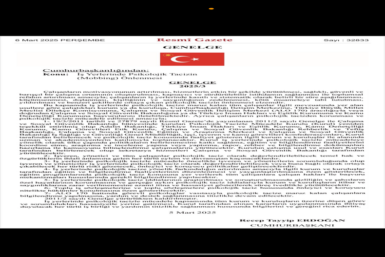 MANEVİ TAZMİNAT HAKKINDA GENELGE RESMİ GAZETE